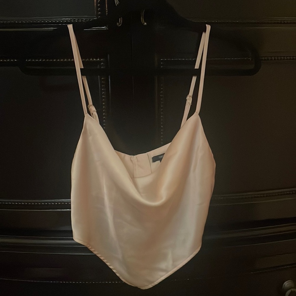 Forever 21 Satin Light Pink Draped Style Crop Top